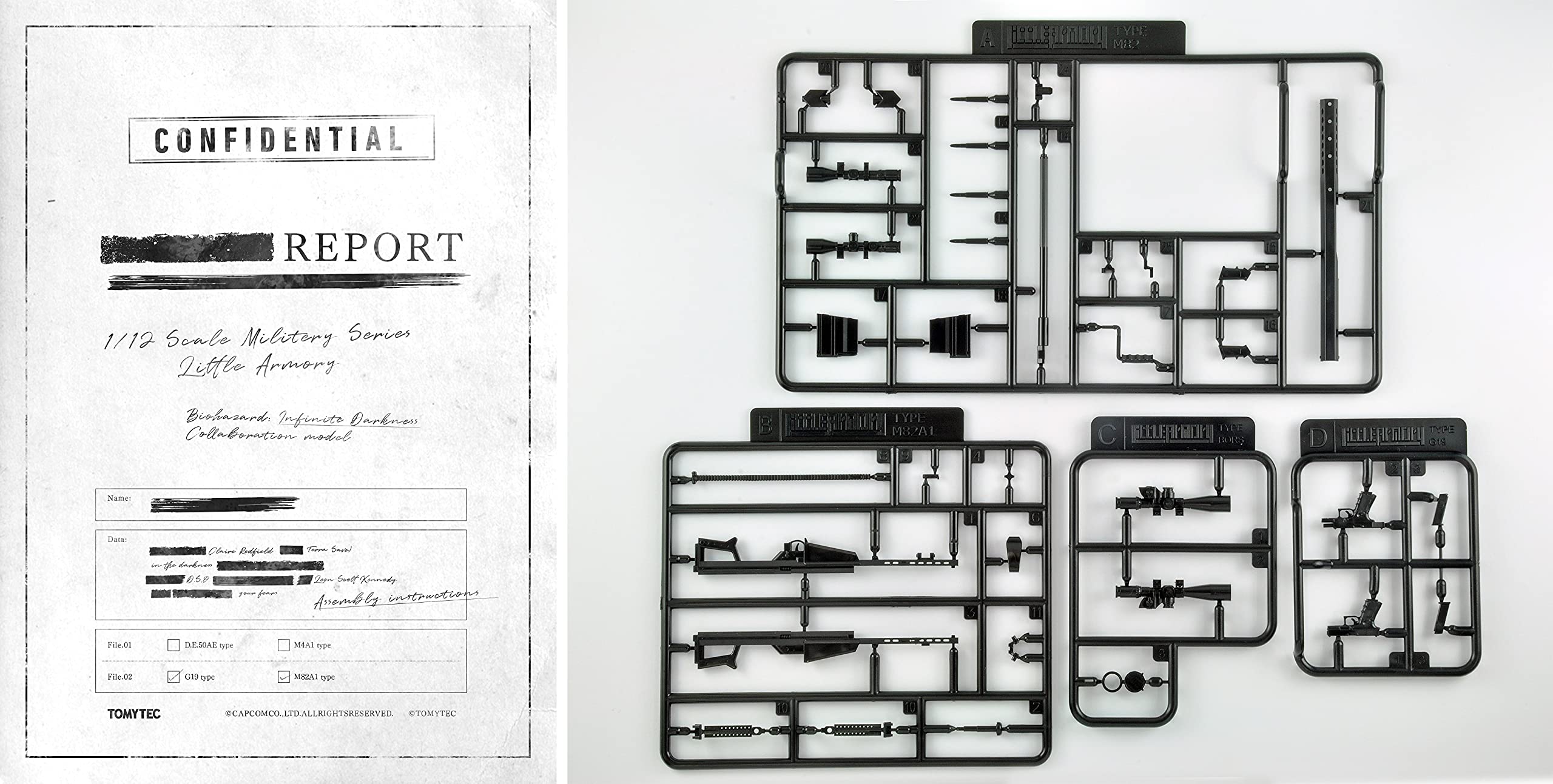 TOMYTEC Labh02 Military Series 1/12 Little Armory 'Resident Evil: Infinite Darkness' Weapons 2 Plastic Model- Japan Figure Store - #1 Bring To You The Best Japanese Goods