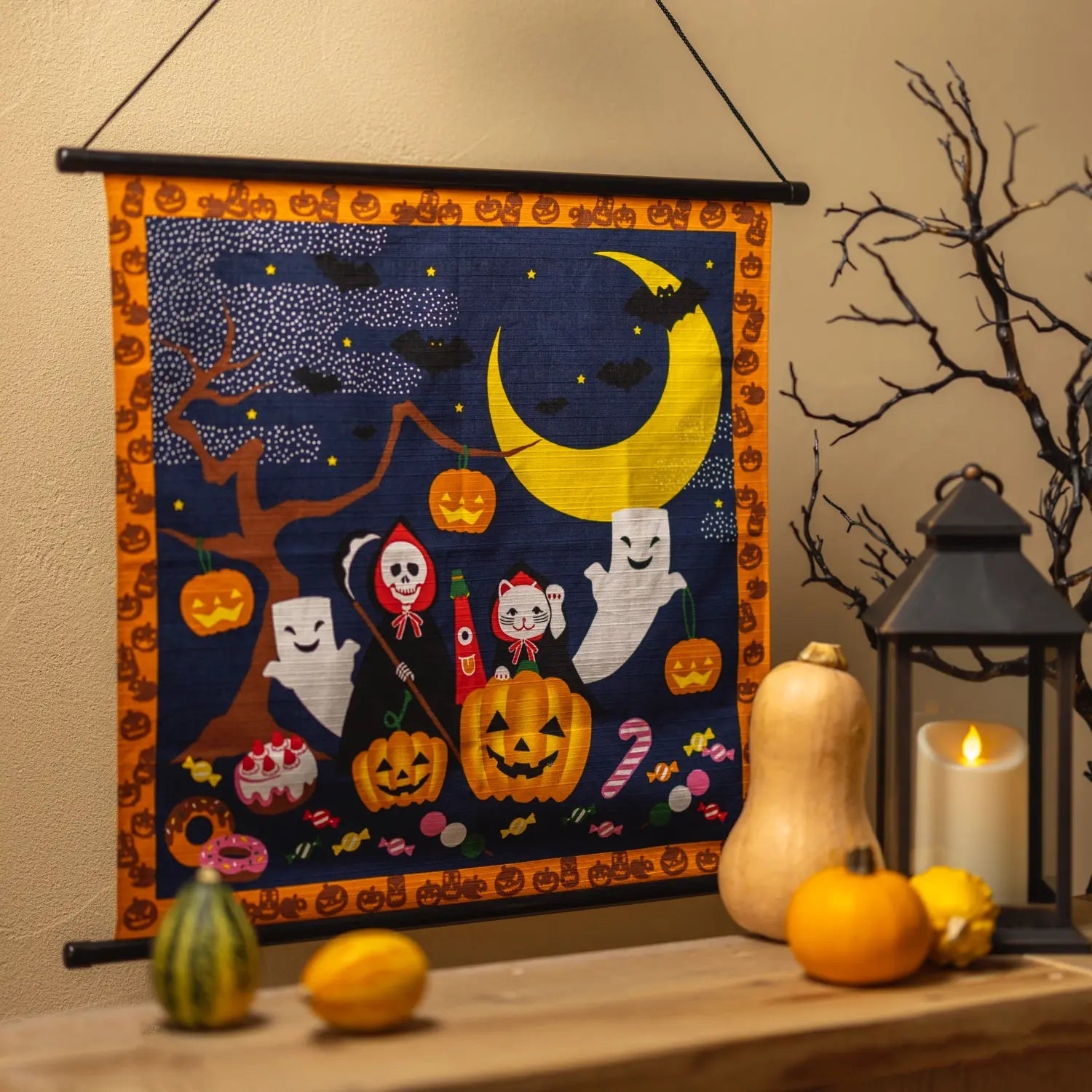 Maeda Senko Cotton Furoshiki Bento Lunch Cloth Halloween Japan- Japan Figure Store - #1 Bring To You The Best Japanese Goods