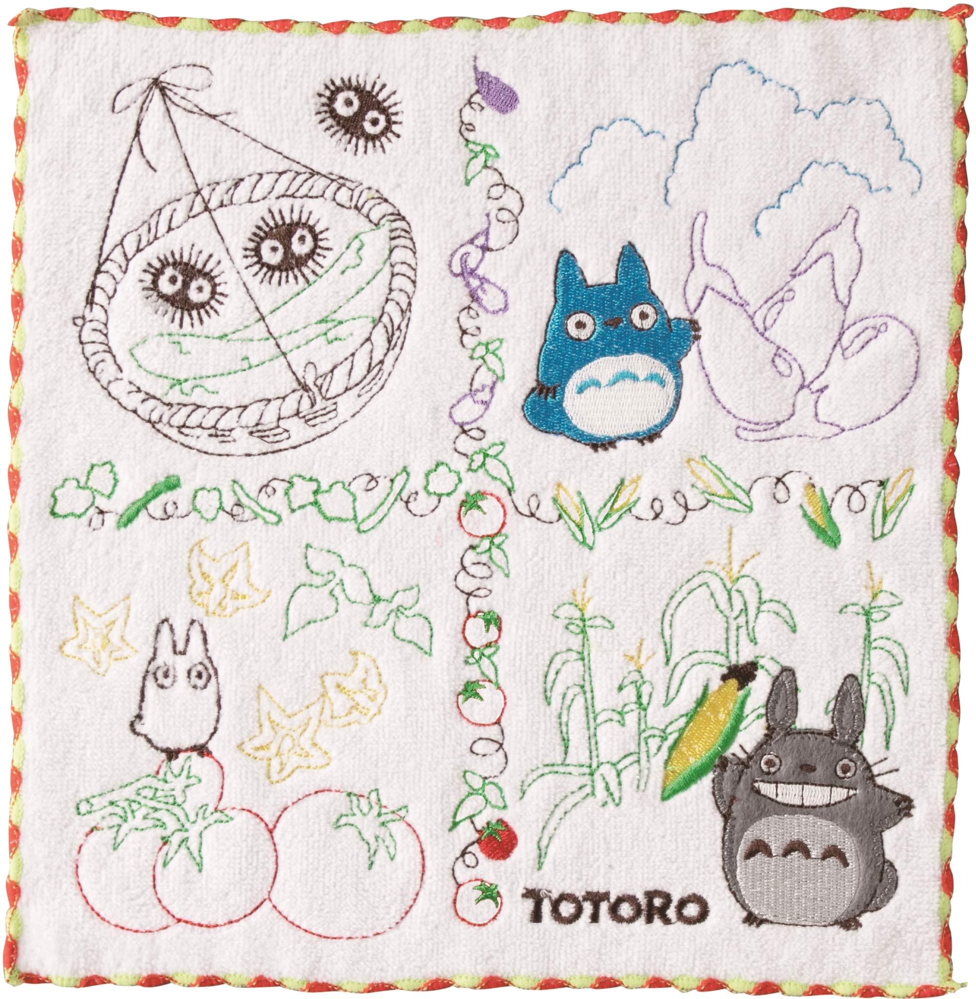 Marushin Hand Towel Ghibli Totoro 25X25Cm Vegetables Embroidery Japan- Japan Figure Store - #1 Bring To You The Best Japanese Goods