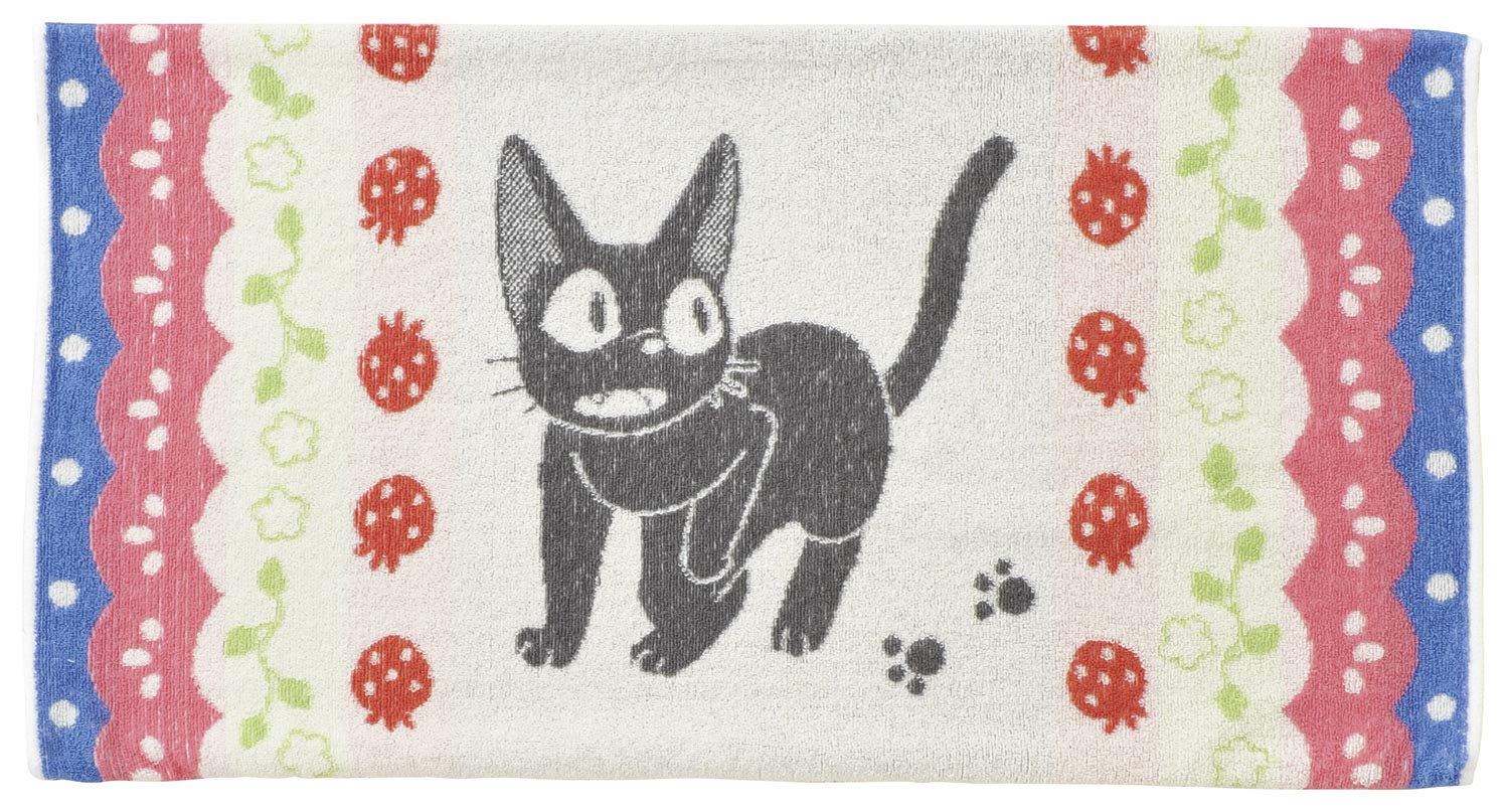 MARUSHIN Studio Ghibli Towel Pillowcase Kiki'S Delivery Service 'Jiji And Strawberry'- Japan Figure Store - #1 Bring To You The Best Japanese Goods