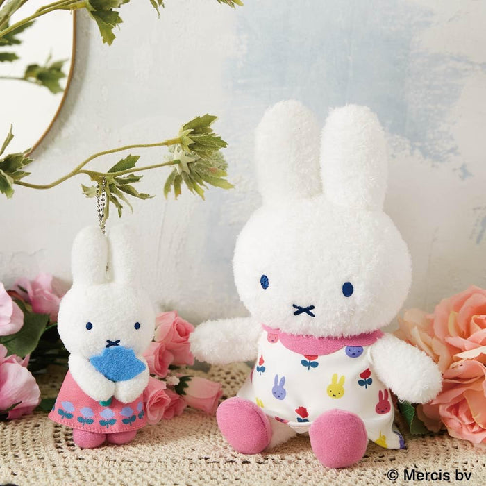 Sekiguchi Pink Miffy and Rose Mascot Keychain for Accessories- Japan Figure Store - #1 Bring To You The Best Japanese Goods