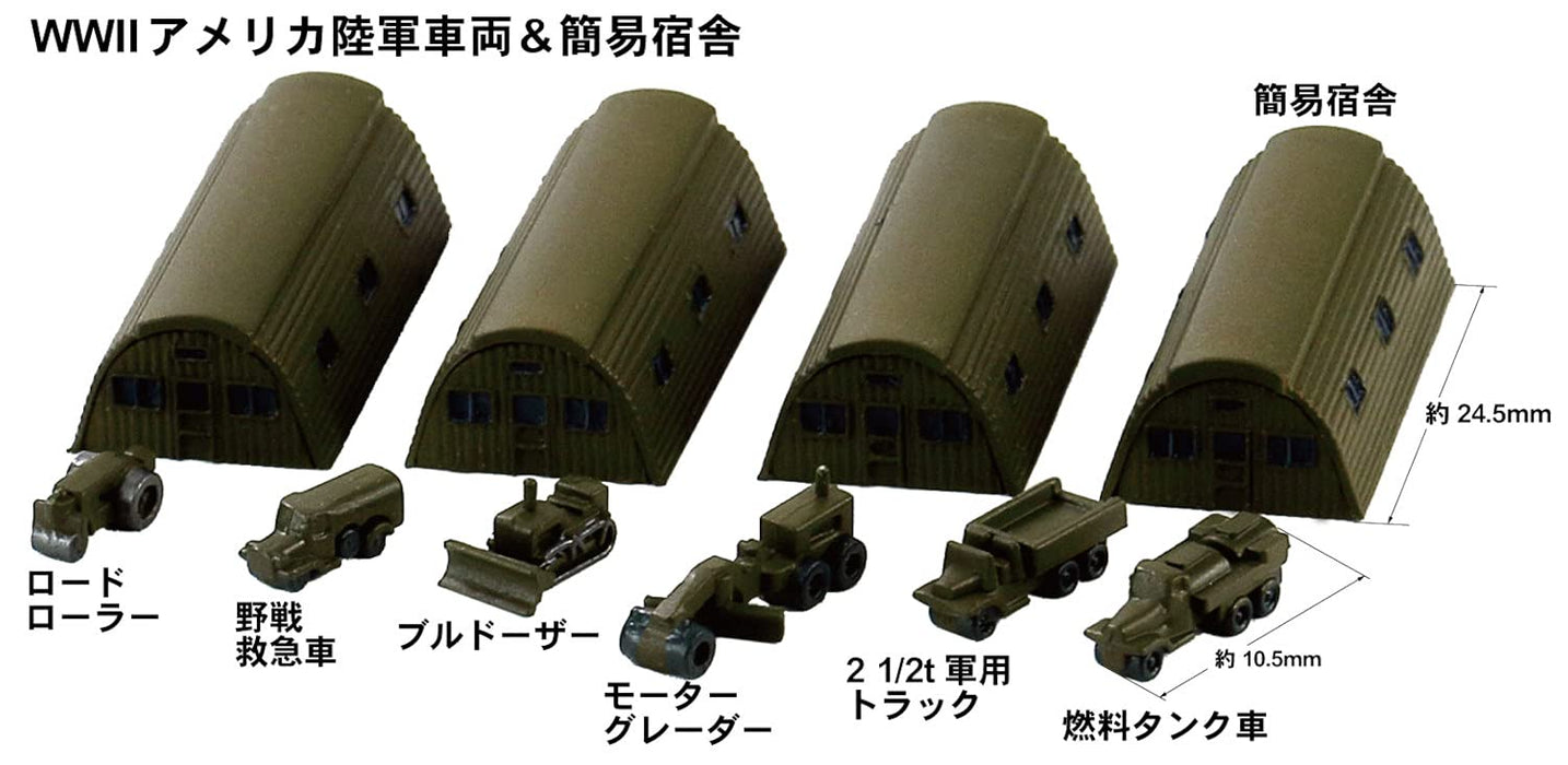 PIT-ROAD Skywave 1/700 Wwii U.S. Army Vehicles & Simple Dormitory Set Plastic Model- Japan Figure Store - #1 Bring To You The Best Japanese Goods
