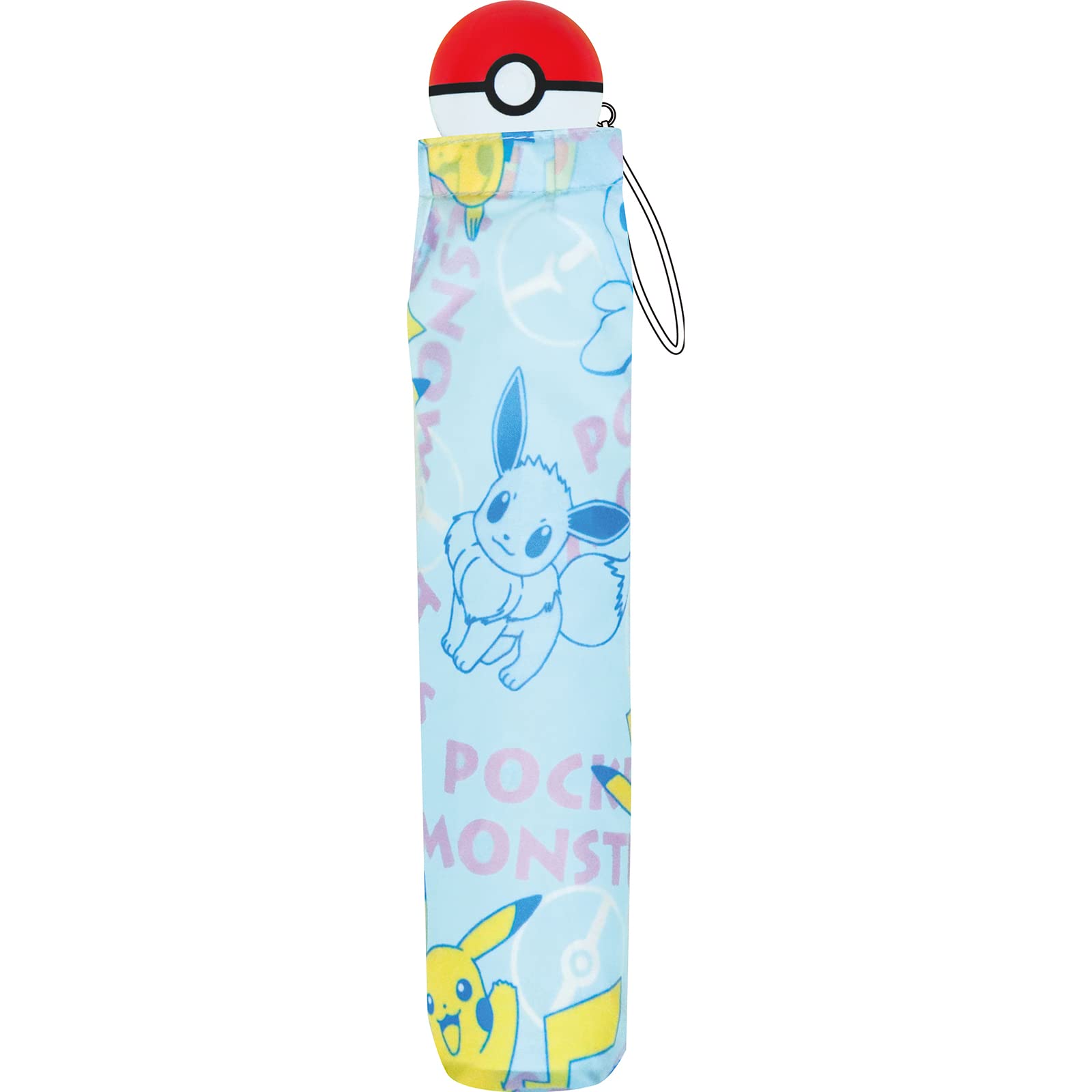 J'S PLANNING - Pokemon Character Icon Handle Folding Umbrella 'Monster Ball' - Light Blue- Japan Figure Store - #1 Bring To You The Best Japanese Goods