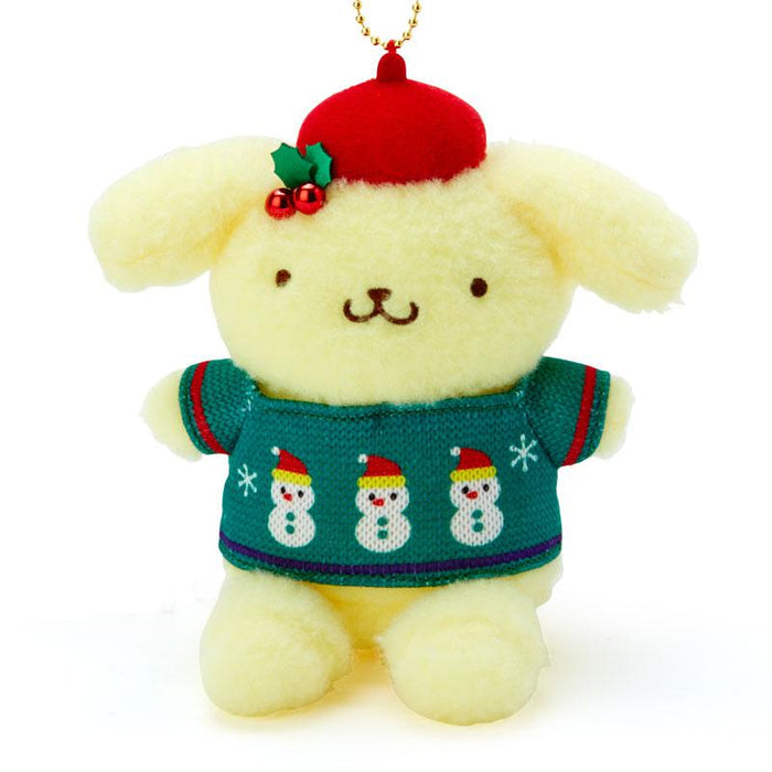 Sanrio Pompompurin Mascot Holder (Christmas Sweater Design)- Japan Figure Store - #1 Bring To You The Best Japanese Goods