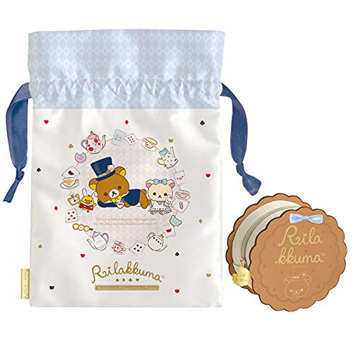 San-X Rilakkuma Wonderland Mini Pouch & Drawstring Set CU48901- Japan Figure Store - #1 Bring To You The Best Japanese Goods