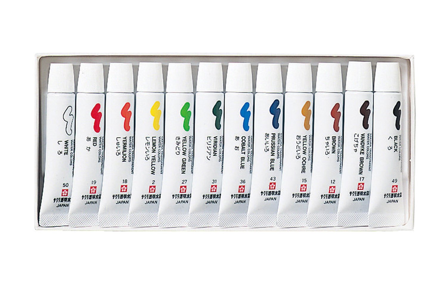 Sakura Crepas Japan Paint Transparent Watercolor 12 Color Set Ow12- Japan Figure Store - #1 Bring To You The Best Japanese Goods
