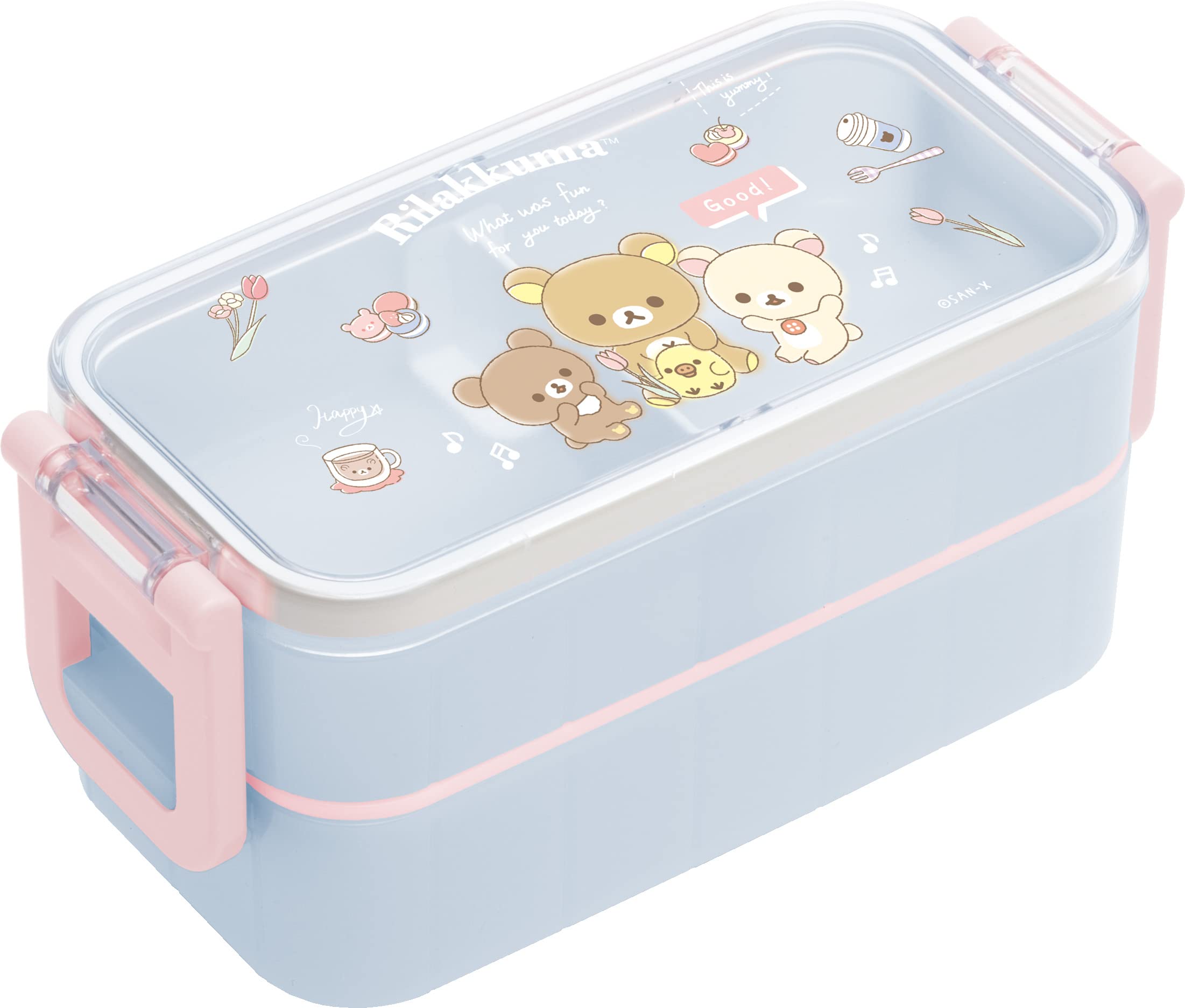 San-X Rilakkuma 2-Piece Lunch Box with Lock Chopper Lunch Market Edition- Japan Figure Store - #1 Bring To You The Best Japanese Goods