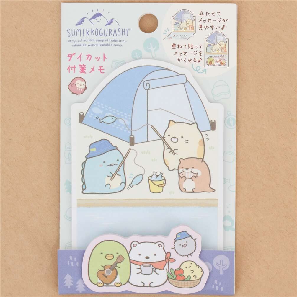 SAN-X Sumikko Gurashi Sticky Note Sumikko Camp With Kawauso- Japan Figure Store - #1 Bring To You The Best Japanese Goods