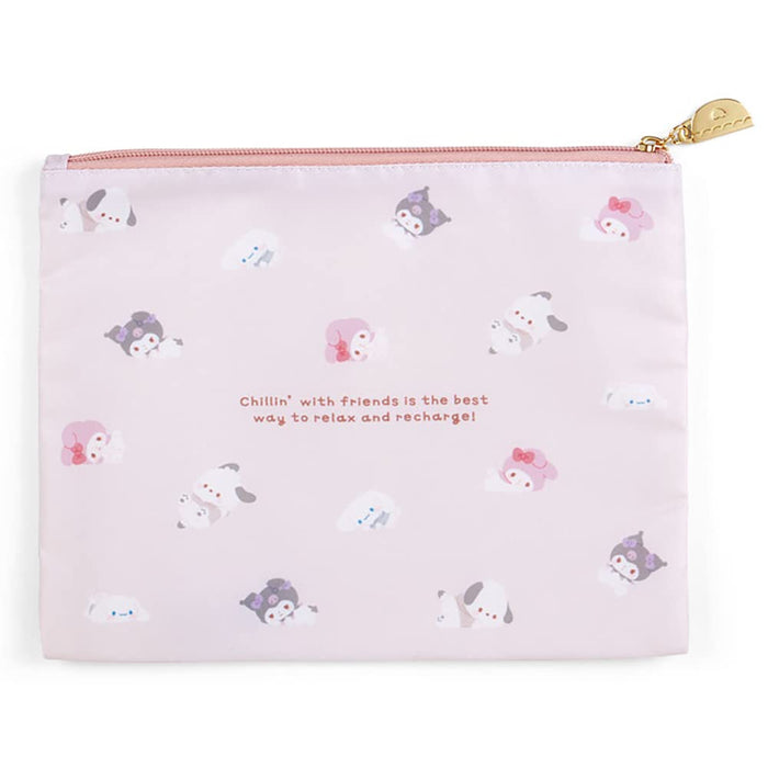 SANRIO Flat Pouch Set 2 Pcs SANRIO Characters Chill Time Design- Japan Figure Store - #1 Bring To You The Best Japanese Goods