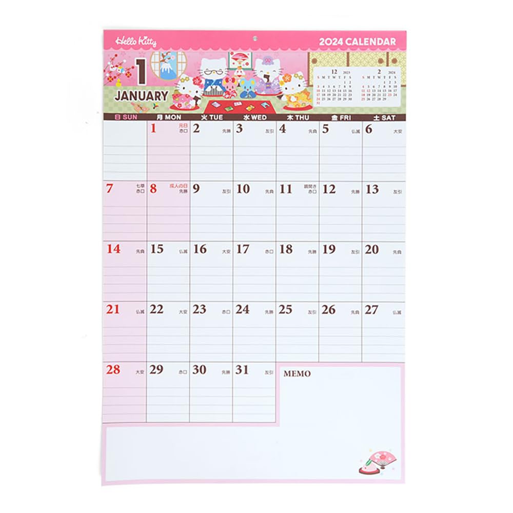 Sanrio Hello Kitty Writing Calendar 2024 From Japan - 702331- Japan Figure Store - #1 Bring To You The Best Japanese Goods