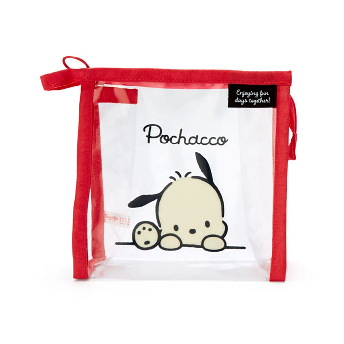 Sanrio 340553 Pochacco Clear Pouch With Drawstring Simple Design - Pochacco Clear Pouch- Japan Figure Store - #1 Bring To You The Best Japanese Goods