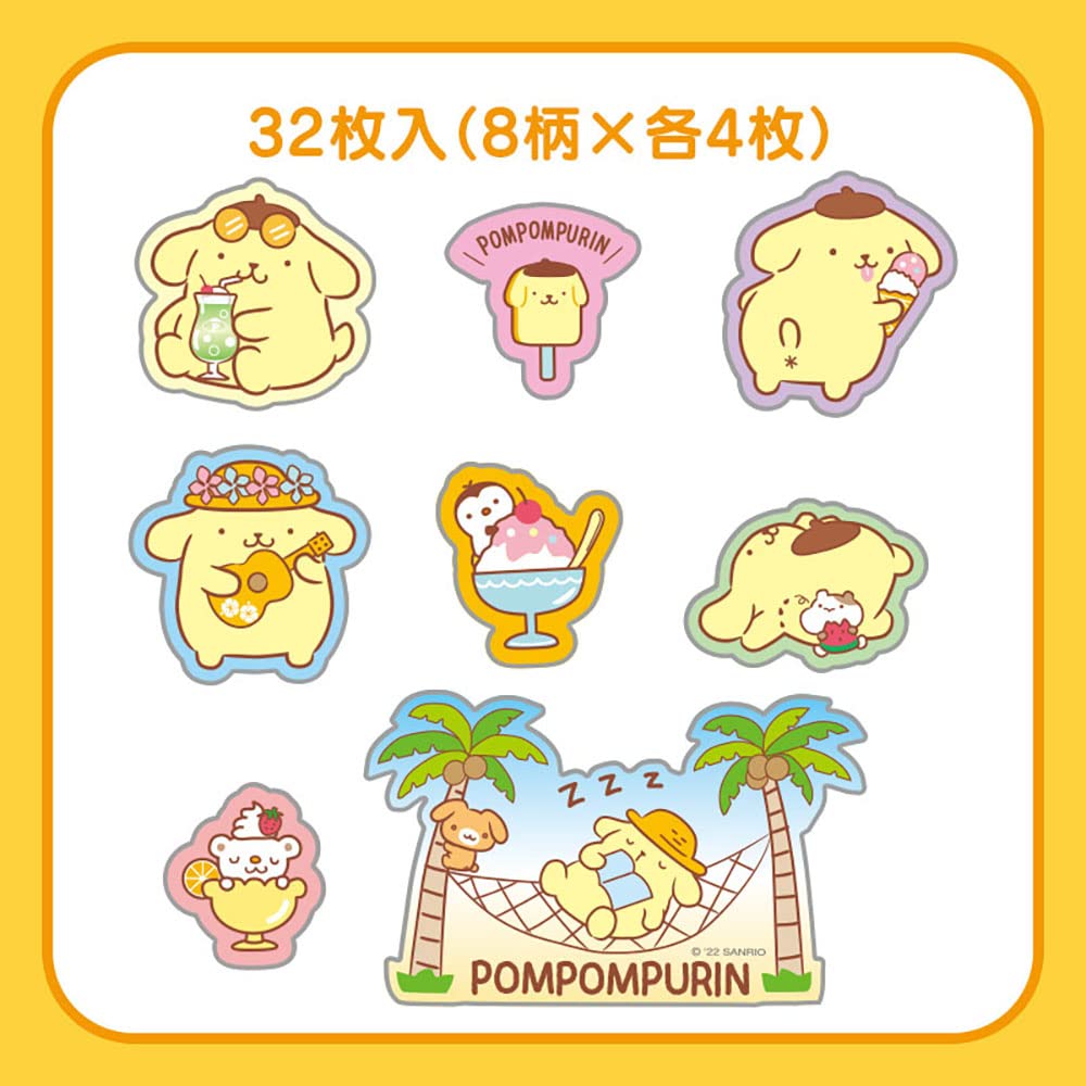 SANRIO Summer Sticker Pack Clear Pom Pom Purin- Japan Figure Store - #1 Bring To You The Best Japanese Goods