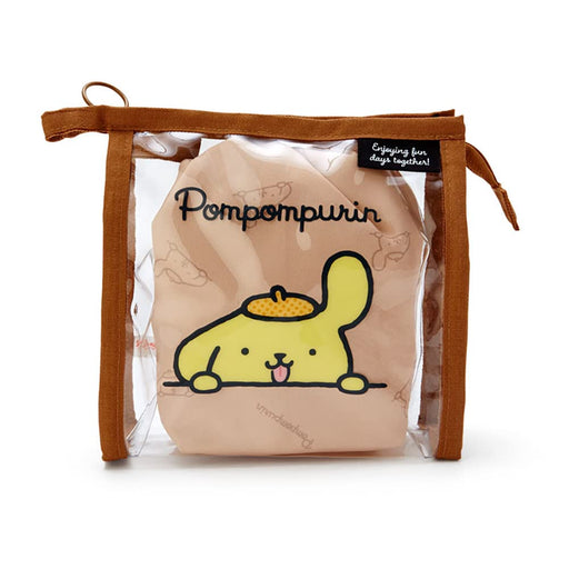 Sanrio 339687 Pompompurin Clear Pouch With Drawstring Simple Design Pompompurin Clear Pouch- Japan Figure Store - #1 Bring To You The Best Japanese Goods