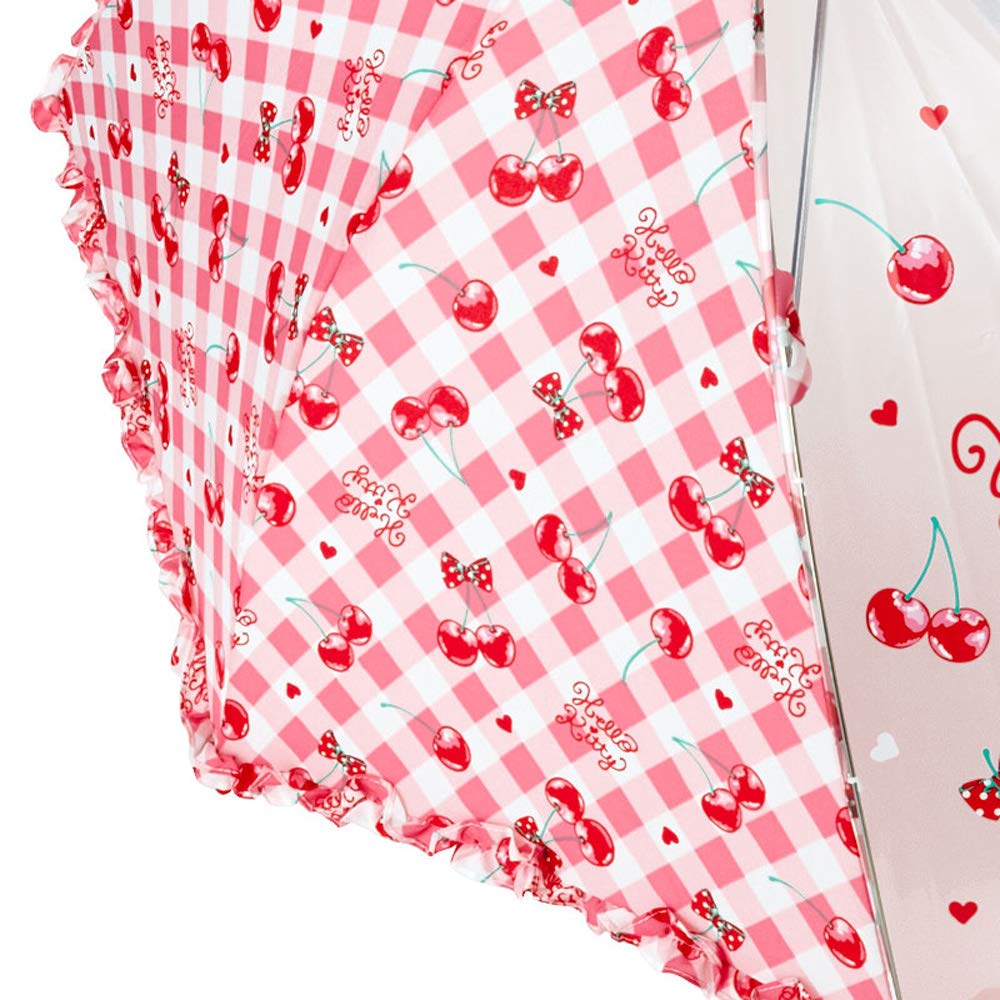 Sanrio Umbrella 55cm Red Hello Kitty 2-Frame Transparent Window 258954- Japan Figure Store - #1 Bring To You The Best Japanese Goods