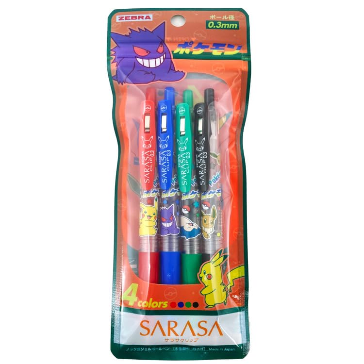 Showa Note Pokemon Sarasa Clip 4-Color Pen Set 860419 Japan - Ballpoint Retractable Smooth Writing- Japan Figure Store - #1 Bring To You The Best Japanese Goods
