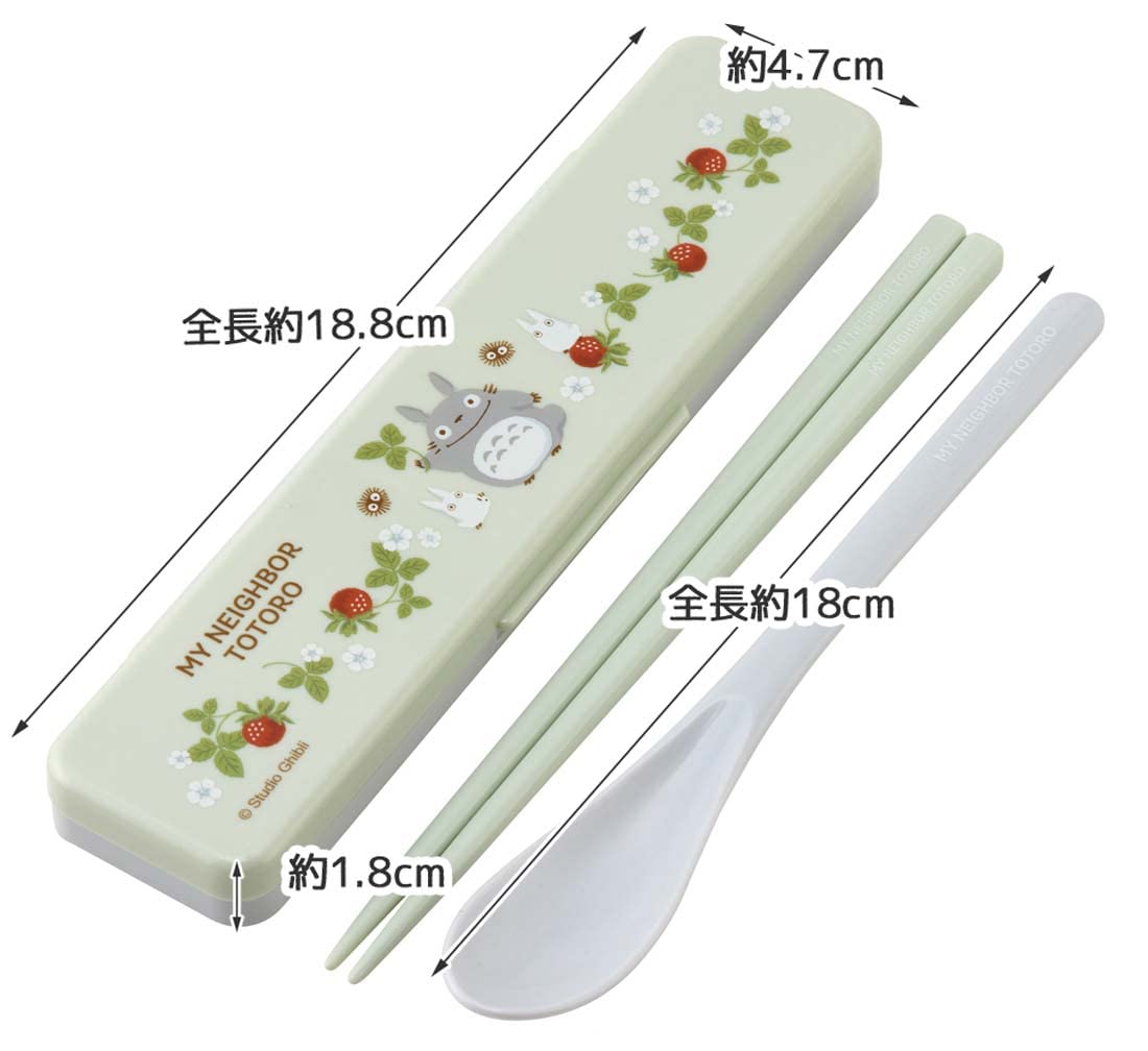 Skater Combi Set Chopsticks Spoon Set My Neighbor Totoro Wooden Strawberry 18Cm Antibacterial Adult Made In Japan Ccs3Saag-A- Japan Figure Store - #1 Bring To You The Best Japanese Goods