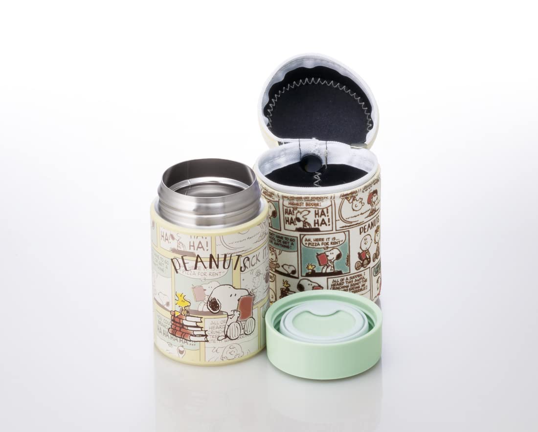 Skater Japan 180Ml Mini Insulated Soup Jar With Pouch - Snoopy Peanuts Comic- Japan Figure Store - #1 Bring To You The Best Japanese Goods