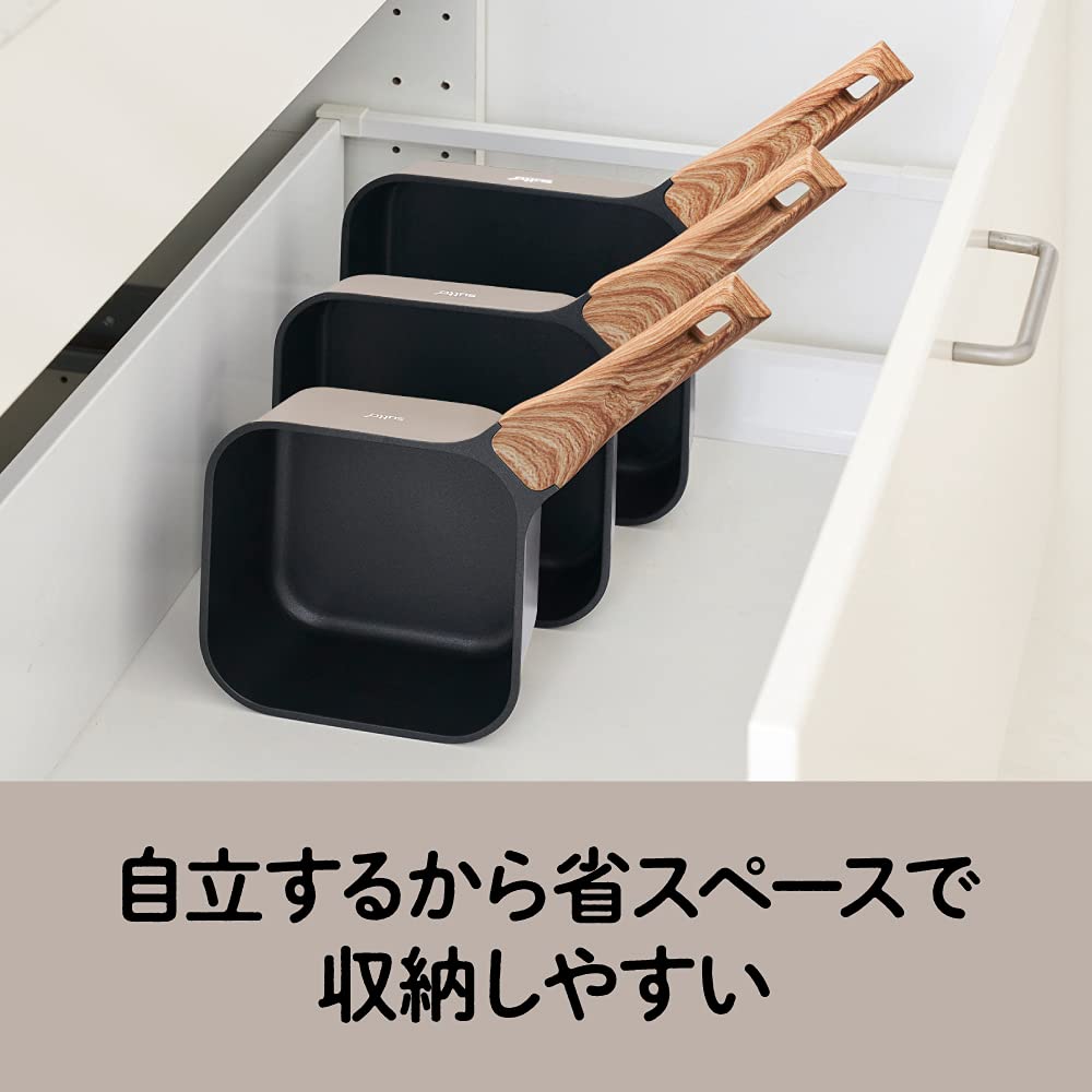 Doshisha Greige Deep Square Frying Pan 16X8Cm - Made In Japan- Japan Figure Store - #1 Bring To You The Best Japanese Goods