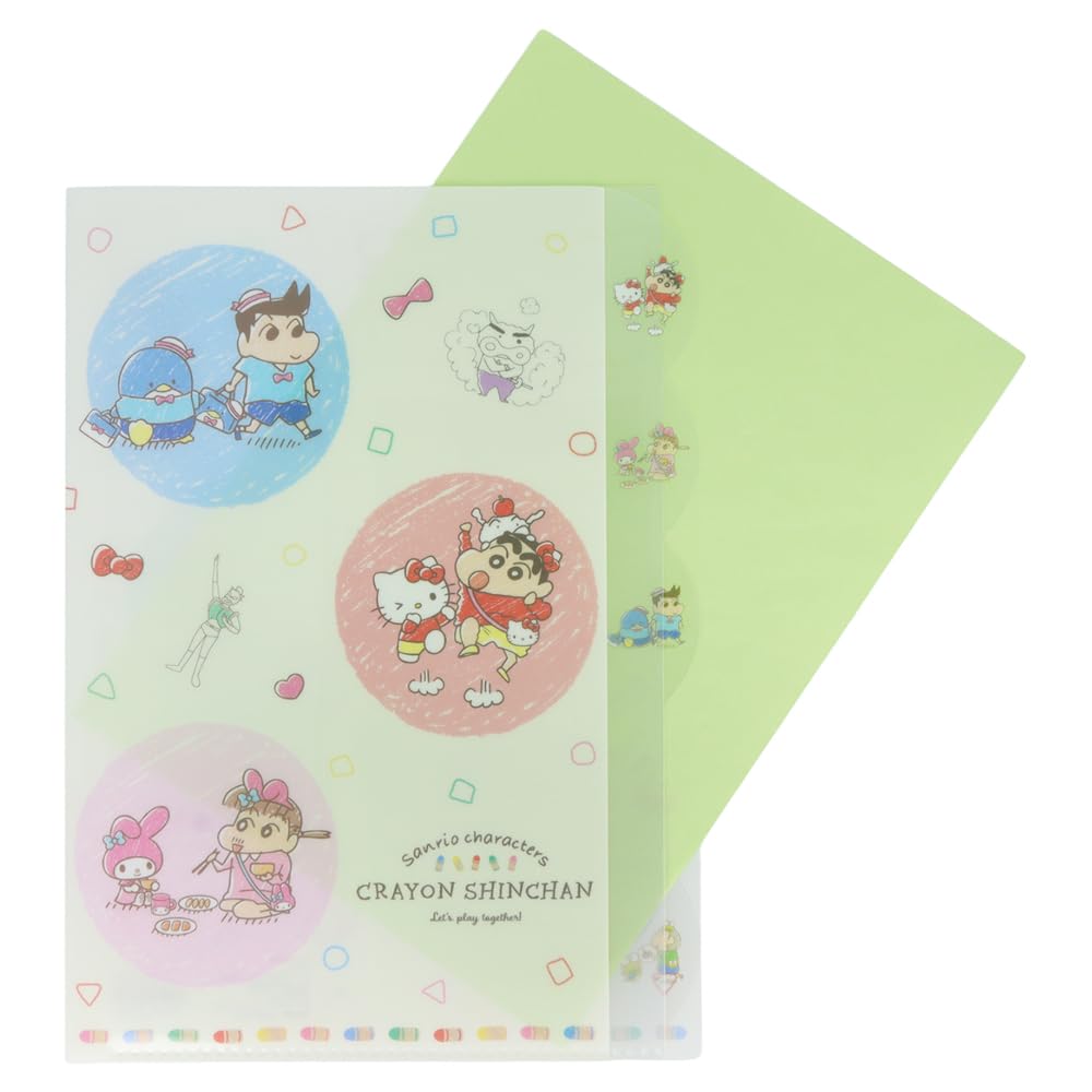 Sun-Star Stationery Japan Sanrio Clear File Die Cut Crayon Shin-Chan X Sanrio S2137062- Japan Figure Store - #1 Bring To You The Best Japanese Goods