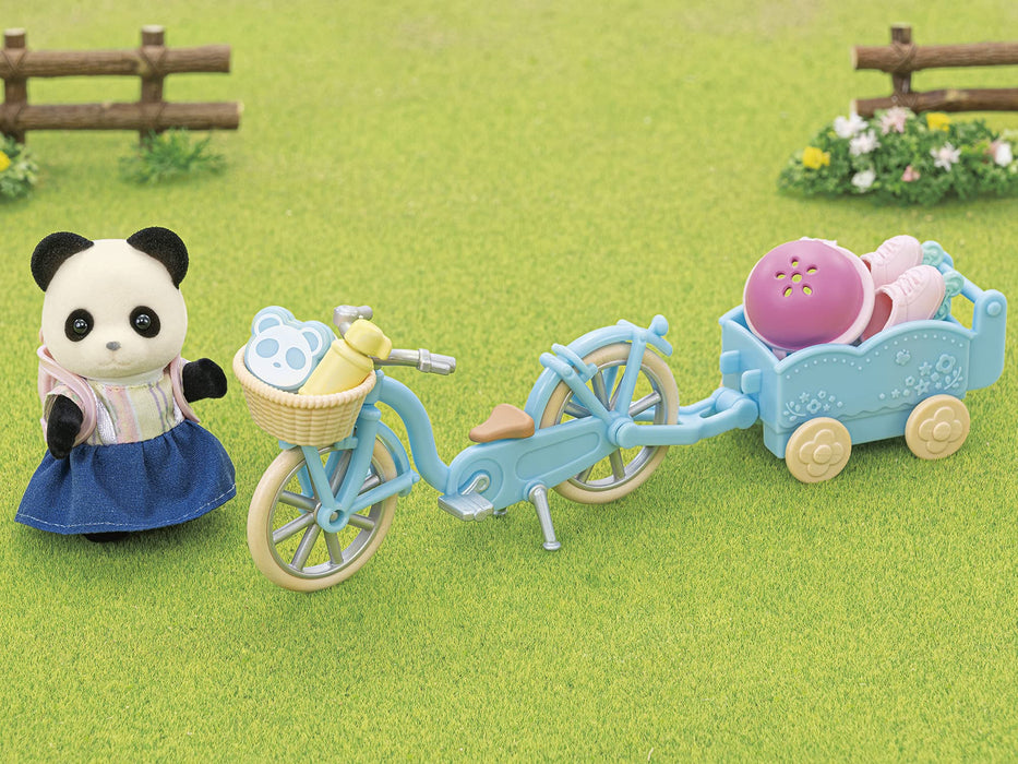 Epoch Sylvanian Families Doll Set with Furniture Panda Girl Cycling St Mark-Certified for Ages 3 Up- Japan Figure Store - #1 Bring To You The Best Japanese Goods