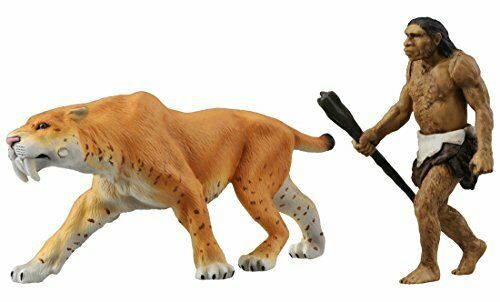 Takara Tomy Ania Animal Al-10 Saber Tiger With Neanderthal Man Ani-836582 - Japan Figure