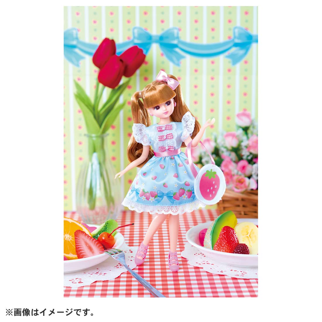 Takara Tomy Licca-Chan Doll Ld-11 Strawberry Ribbon Dress-Up Doll Japan 3+ Toy Safety St Mark Certified- Japan Figure Store - #1 Bring To You The Best Japanese Goods