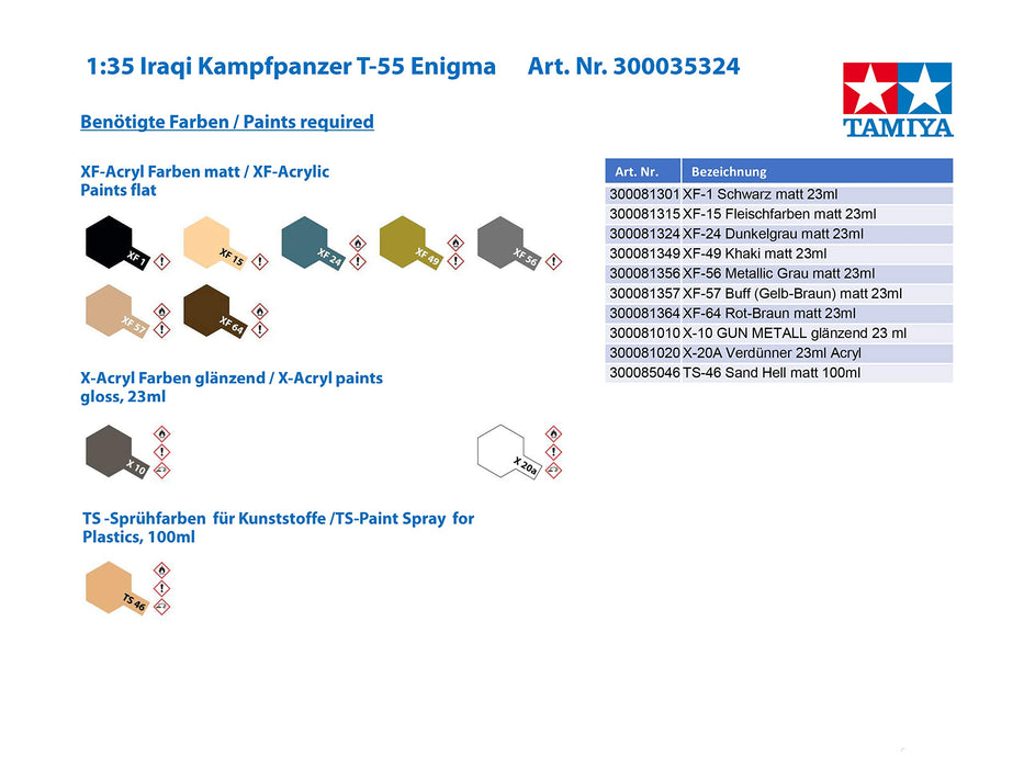 TAMIYA 35324 Iraqi Tank T-55 Enigma 1/35 Scale Kit- Japan Figure Store - #1 Bring To You The Best Japanese Goods
