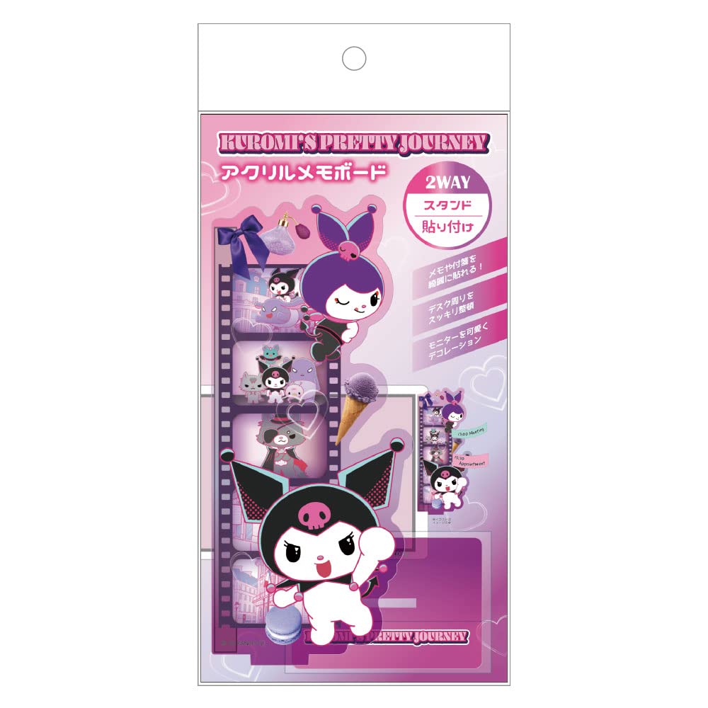 T&S Factory Kuromi Pretty Journey Acrylic Memo Board Japan H16.1Xw6.9Xd0.3Cm Sr-5541661Fl- Japan Figure Store - #1 Bring To You The Best Japanese Goods
