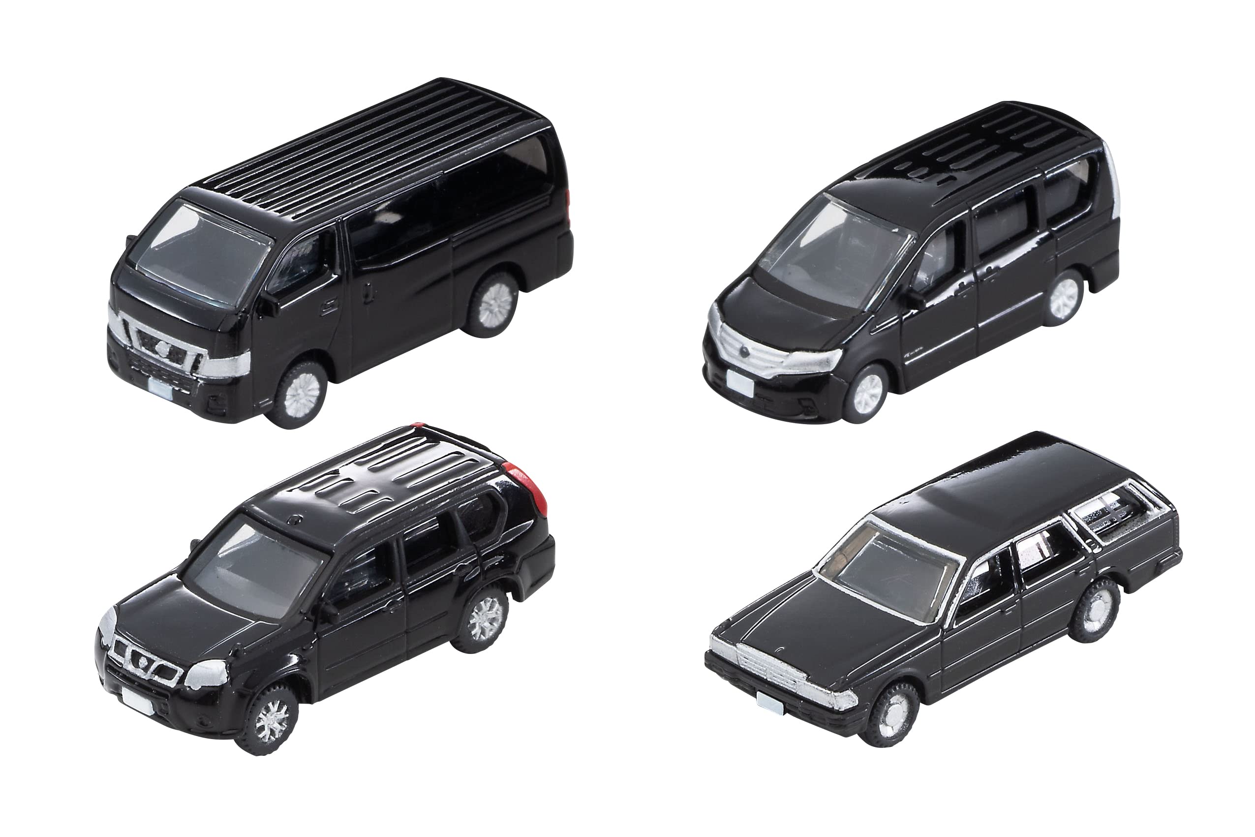 TOMYTEC - The Car Collection Basic Set Select Black - 4 Cars - N Scale- Japan Figure Store - #1 Bring To You The Best Japanese Goods