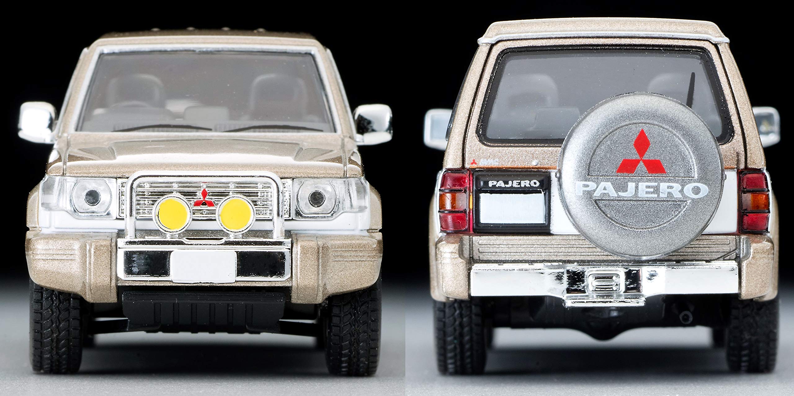 Tomytec Tomica Vintage Neo Mitsubishi Pajero Mid Roof Wide Super Exceed 91 1/64 Beige/White- Japan Figure Store - #1 Bring To You The Best Japanese Goods