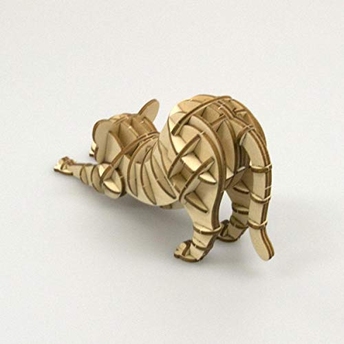 A-ZONE Wooden Art Ki-Gu-Mi Cat Stretching- Japan Figure Store - #1 Bring To You The Best Japanese Goods