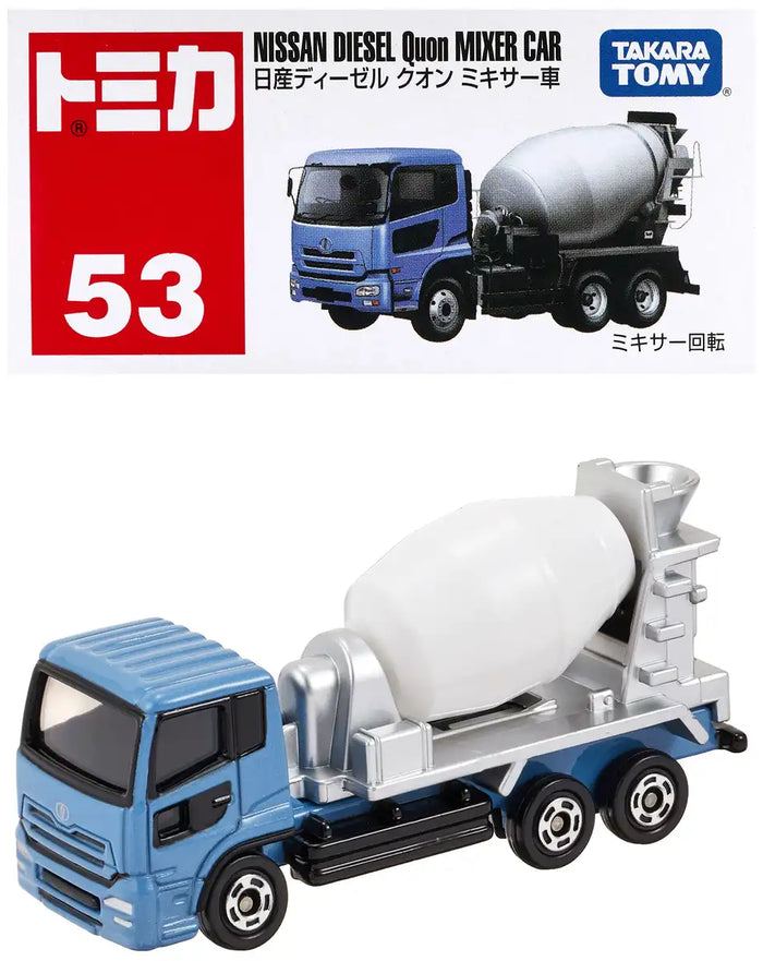 Takara Tomy Tomica No. 053 Nissan Diesel Quon Mixer Truck Mini Car Toy Japan 3+ Safety St Mark Certified- Japan Figure Store - #1 Bring To You The Best Japanese Goods