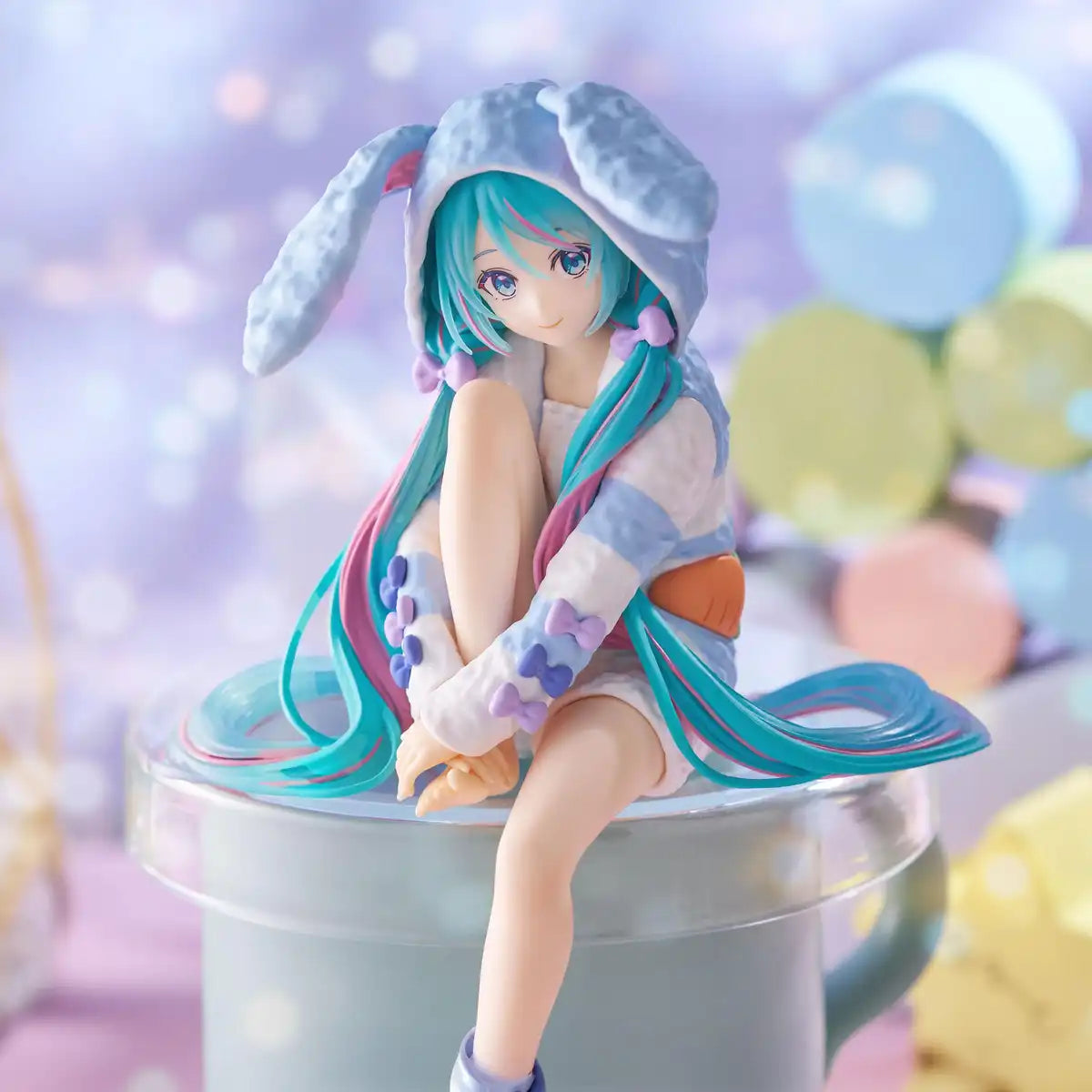 Furyu Hatsune Miku Noodle Stopper Figure Bunny Ear Pajamas Blue Version