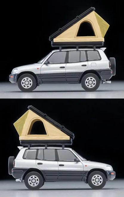 Tomytec 1/64 LV-N354C Toyota RAV4J Silver with Tent and Figure Model