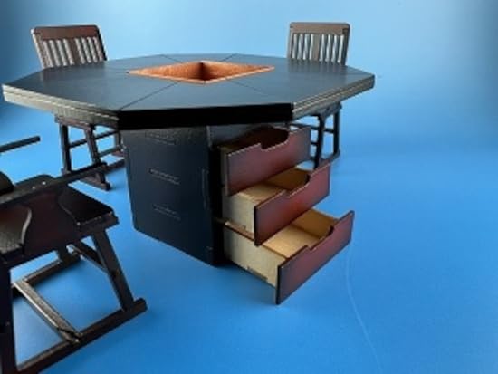 Cobaanii Mokei 1/12 Scale Octagon Table and Chairs Set with Irori Wz-028- Japan Figure Store - #1 Bring To You The Best Japanese Goods
