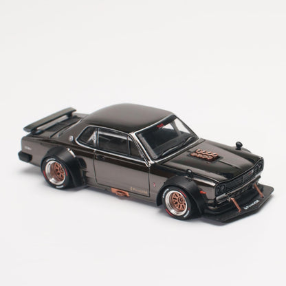 Works 1/64 Skyline GT-R V8 Drift Hakosuka Dark Chrome Diecast Model Car- Japan Figure Store - #1 Bring To You The Best Japanese Goods