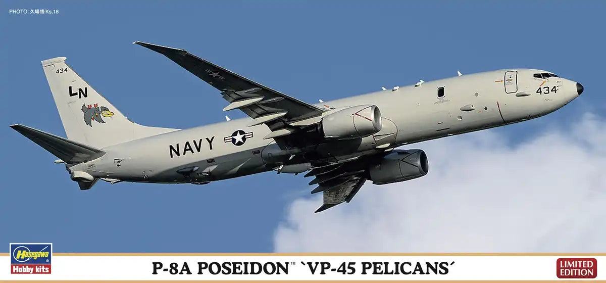 HASEGAWA - 10814 P-8A Poseidon Vp-45 Pelicans - Limited Edition 1/200 Scale Kit- Japan Figure Store - #1 Bring To You The Best Japanese Goods