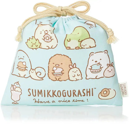 San-X Sumikko Gurashi Blue Drawstring Bag Ca24905 Comfy Travel Accessory- Japan Figure Store - #1 Bring To You The Best Japanese Goods