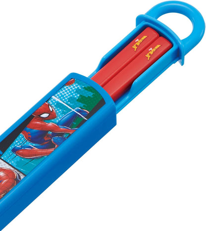 Set de baguettes antibactériennes pour enfants Skater Spider-Man 16,5 cm fabriquées au Japon