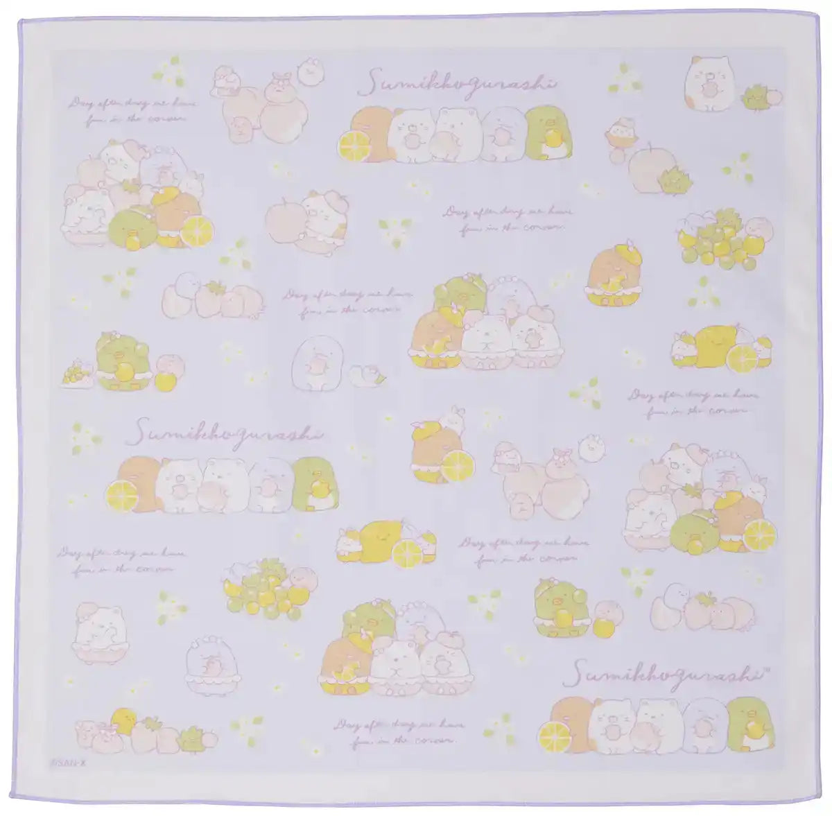 San-X Sumikko Gurashi Fruit Blue Lunch Napkin Ch43606- Japan Figure Store - #1 Bring To You The Best Japanese Goods
