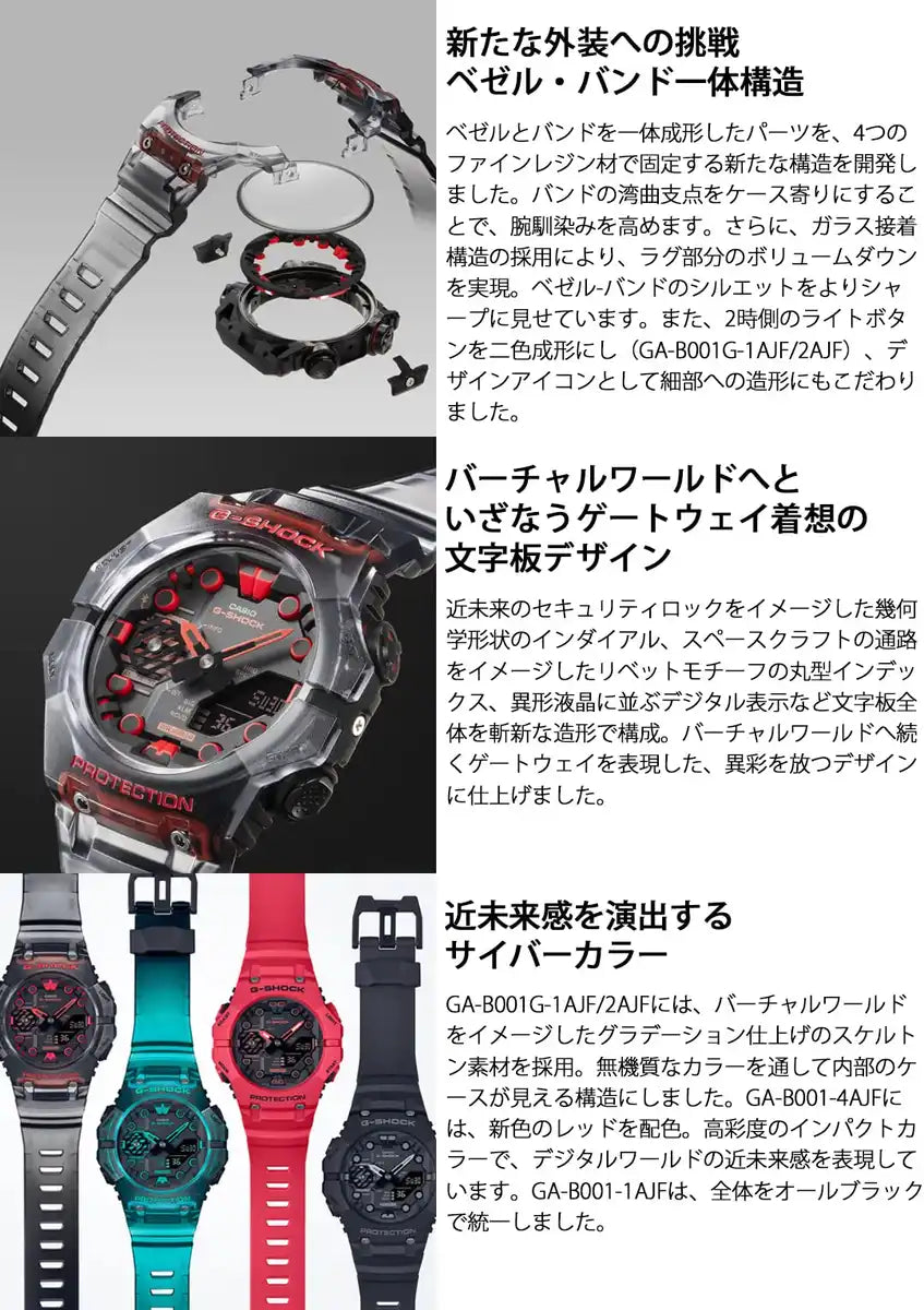 Casio G-Shock Men's Turquoise Blue Skeleton Watch with Bluetooth GA-B001G-2AJF - Domestic Genuine Product- Japan Figure Store - #1 Bring To You The Best Japanese Goods