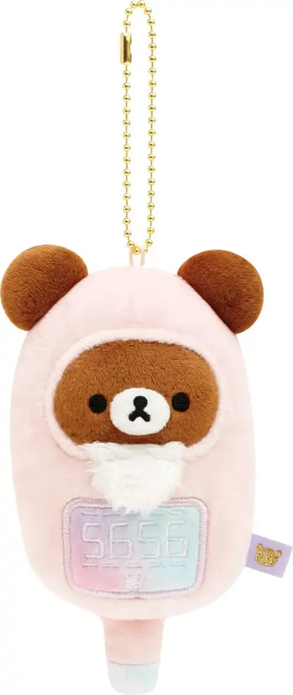 San-X Rilakkuma Doctor Plush Toy with Thermometer Key Chain 5.5x6.5x12.5cm Ages 6+- Japan Figure Store - #1 Bring To You The Best Japanese Goods