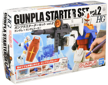 BANDAI Hguc Gunpla Starter Set Vol.2 Gundam Rx-78-2 + Gundam Marker 1/144 Scale Kit- Japan Figure Store - #1 Bring To You The Best Japanese Goods
