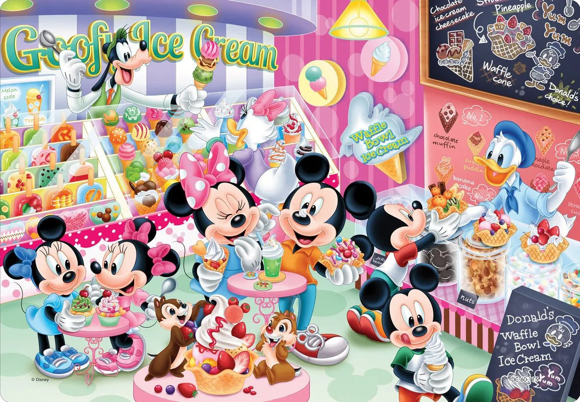 TENYO Jigsaw Puzzle Disney Mickey & Minnie Ice Cream Shop 60 Pieces Child Puzzle- Japan Figure Store - #1 Bring To You The Best Japanese Goods