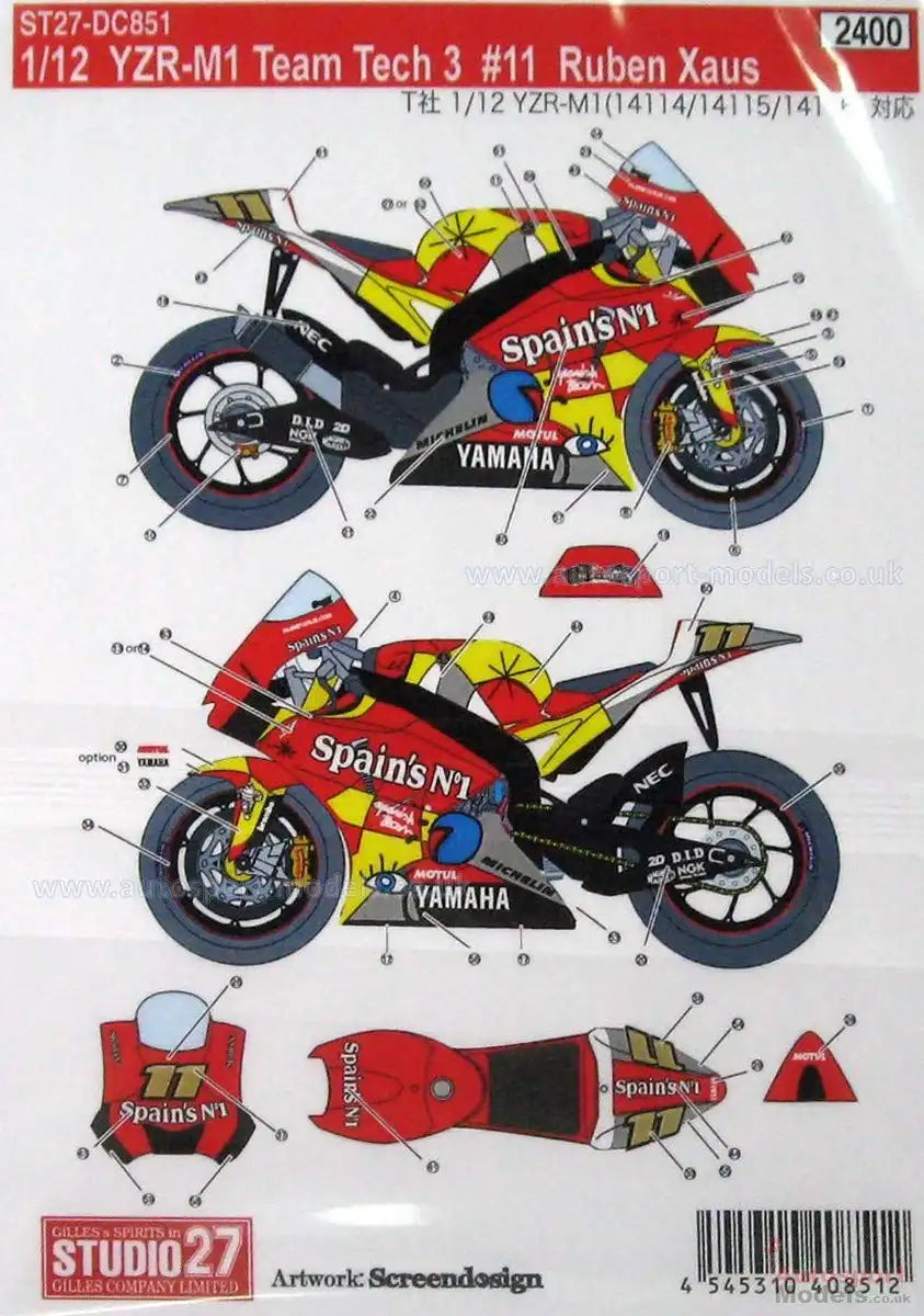 Studio27 1/12 Yamaha Yzr-M1 Tech3 #5 2005 Japanese Yamaha Motorbike Model Decal- Japan Figure Store - #1 Bring To You The Best Japanese Goods