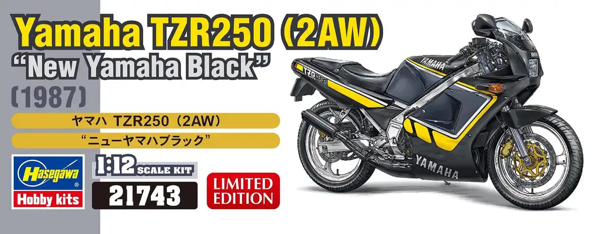 HASEGAWA 1/12 Yamaha Tzr250 2Aw 'New Yamaha Black' Plastic Model- Japan Figure Store - #1 Bring To You The Best Japanese Goods