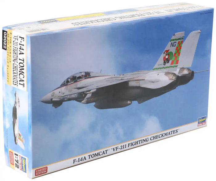 HASEGAWA 02022 F-14A Tomcat Vf-211 Fighting Checkmates 1/72 Scale Kit- Japan Figure Store - #1 Bring To You The Best Japanese Goods