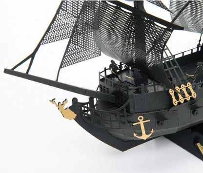 KAWADA Pnd-006 Papernano Black Pirate Ship Deluxe Edition- Japan Figure Store - #1 Bring To You The Best Japanese Goods