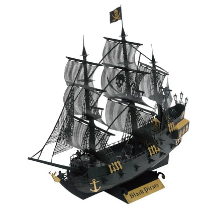 KAWADA Pnd-006 Papernano Black Pirate Ship Deluxe Edition- Japan Figure Store - #1 Bring To You The Best Japanese Goods