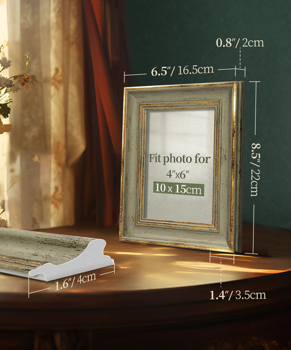 Afuly 10x15cm Antique Green Gold Photo Frame for Wall Hanging Decor- Japan Figure Store - #1 Bring To You The Best Japanese Goods